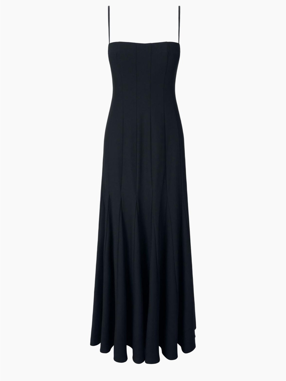 Staud Riya Black Spaghetti-Strap Maxi Dress - Classic Elegant Evening